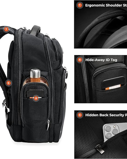 Briggs & Riley Medium Cargo Backpack for Women & Men - Laptop Backpack, For Work & Travel, Lightweight & Durable, Padded Straps, Fits up to 15" Laptop - @work Collection, Black