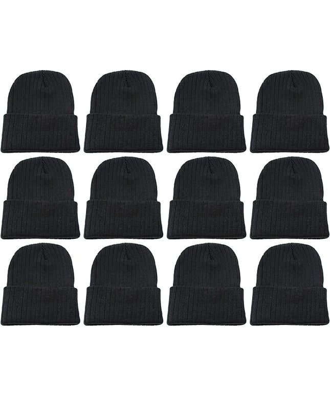 Gelante Unisex Beanie Cap Knitted Warm Solid Color and Multi-Color Multi-Packs