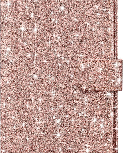 HOTCOOL Passport Holder Travel Essentials Airplane & Cruise Essentials Ship Leather Wallet Cover Case RFID Blocking Women & Men Vacation Travel Accessories Gifts Deals, Glitter - Rose Gold