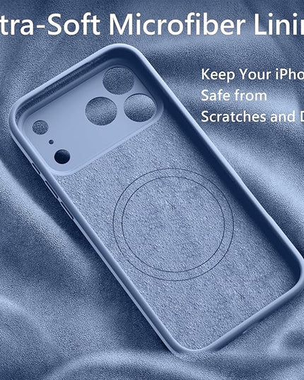 FireNova Magnetic for iPhone 17 Pro Max Case, Compatible with MagSafe, [Integrated Silicone Camera Control Button] [Camera Protection] Anti-Scratch Microfiber Lining Phone Case, 6.9", Light Blue