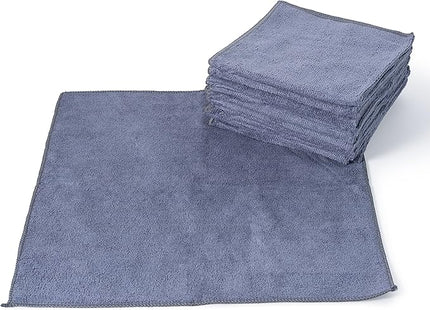 USANOOKS Microfiber Cleaning Cloth Grey - 12 Pcs (12.5"x12.5") - High Performance - 1200 Washes, Ultra Absorbent Microfiber Towel Weave Grime & Liquid for Streak-Free Mirror Shine - Car Washing Cloth