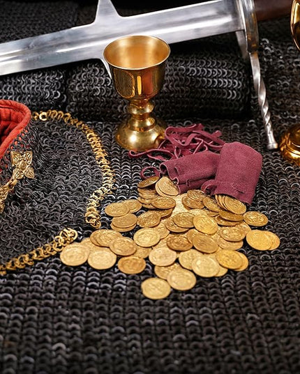 Mythrojan Small Trinket Pouches Suede Leather Drawstring Coin & Dice Bags for LARP, SCA, Viking & Medieval Events (Wine Red - Pack of 2)
