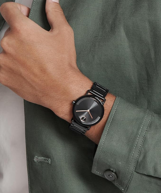 Movado Bold Evolution 2.0 Men's Watch - Swiss Quartz Movement, Stainless Steel Mesh Bracelet - 3 ATM Water Resistance - Luxury Fashion Timepiece for Him - 40mm