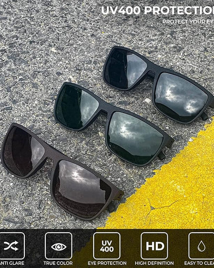 KALIYADI Polarized Sunglasses for Men, Lightweight Sun Glasses with UV Protection for Driving Fishing Golf