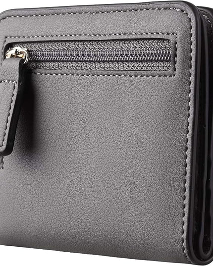 Toughergun Women’s Small Slim Leather Wallet with RFID Protection, Compact Bifold Mini Purse with Clear ID Window