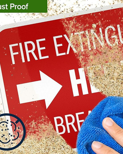 Fire Extinguisher Here Break Glass Sign, 12x18 Inches, 3M EGP Reflective .063 Aluminum, Fade Resistant, Made in USA by My Sign Center