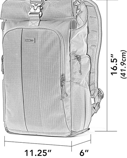 Think Tank FocusPoint 22L RollTop Camera Backpack - Greenway: Expandable Travel & Camera Backpack with Laptop Sleeve, Quick Side and Back Access, Rain Cover – Versatile Photography & Travel Bag