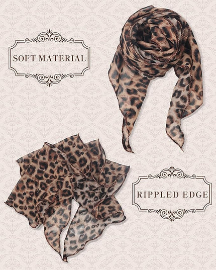 Chiffon Scarf for Women, Removable Flower Neck Scarf Light Soft Fashion Rose Scarves Versatile Headband or Hair Band