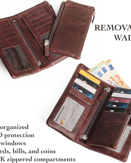 Lavalen Leather Purses for Women - Elegant Ladies Purse - RFID Wallet for Women - Leather Handcrafted Ladies Wallet - Small & Colourful with Coin Pocket & Cards - For daily Use - Box for Gift.