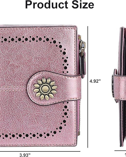 Lavemi Womens Leather Wallet Small Compact RFID Blocking Credit Card Case Purse with Zipper Pocket | Small, Compact, RFID Blocking, Zipper Pocket, Small, Compact