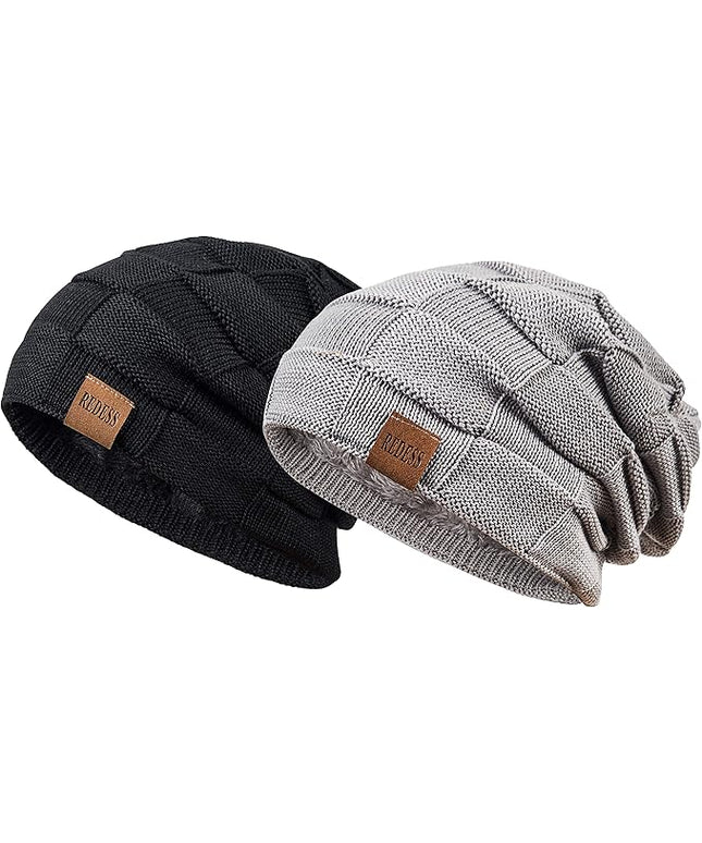 REDESS Beanie Hat for Men and Women Winter Warm Hats Knit Slouchy Thick Skull Cap