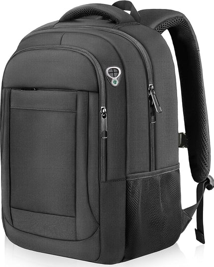 Large Travel Laptop Backpack, 17 Inch Laptop Backpack Airline Approved, Business Anti Theft Slim Sturdy Work Computer College High School Backpack Bag Fits 17.3 Inch Notebook for Men Women, Black