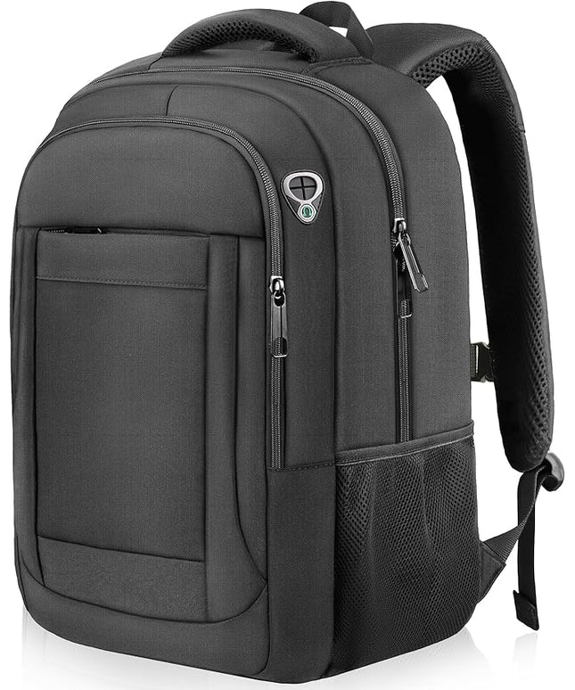Large Travel Laptop Backpack, 17 Inch Laptop Backpack Airline Approved, Business Anti Theft Slim Sturdy Work Computer College High School Backpack Bag Fits 17.3 Inch Notebook for Men Women, Black