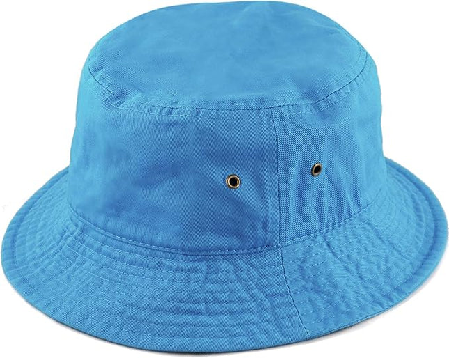 The Hat Depot Bucket Hat - Unisex 100% Cotton & Denim UPF 50 Packable Summer Travel Beach Sun Hat