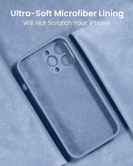 FireNova Designed for iPhone 14 Pro Max Case, Silicone Upgraded [Camera Protection] Case with [2 Screen Protectors], Soft Anti-Scratch Microfiber Lining Inside, 6.7 inch, Light Blue