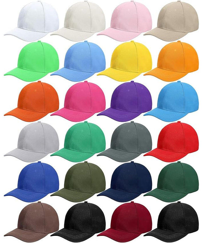 Handepo 24 Pcs Blank Baseball Cap Adjustable Back Strap Plain Blank Camouflage Hat Unisex Baseball Cap for Trucker Men Women
