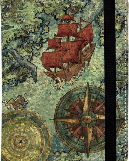 Old Pirate Map Passport Holder for Women and Men PU Leather Passport Cover for Travel