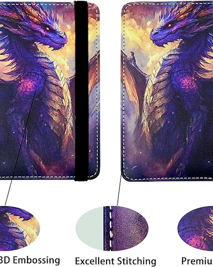 Dragon Passport Holder for Women and Men PU Leather Passport Cover for Travel