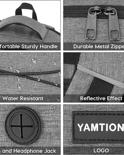 YAMTION School Backpack,17.3 Inch Bookbag College Laptop Backpack with USB Port for Students Work Business Office
