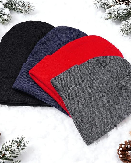 Pistha 12 Pack Beanie Hats Winter Hats for Men Women Knit Cuffed Skull Cap Warm Bulk Pack Gifts for Christmas Cold Weather