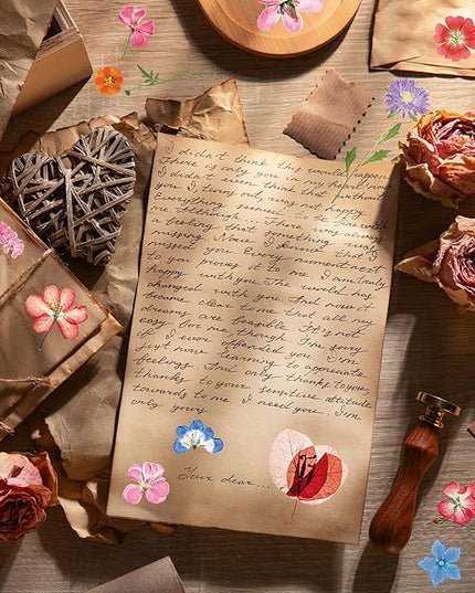 330+ PCS Natural Flower Stickers, Self-Adhesive PVC Nature Floral Stickers for Scrapbook, Laptop, Journal, DIY Project, Spring Themed Party Decors