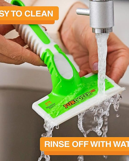 FurDozer Pet Hair Remover & Auto Detailing Tools - Cat & Dog Hair Remover for Carpets, Car Interiors, Couches, Bedding, & Pet Furniture (Green, X6)