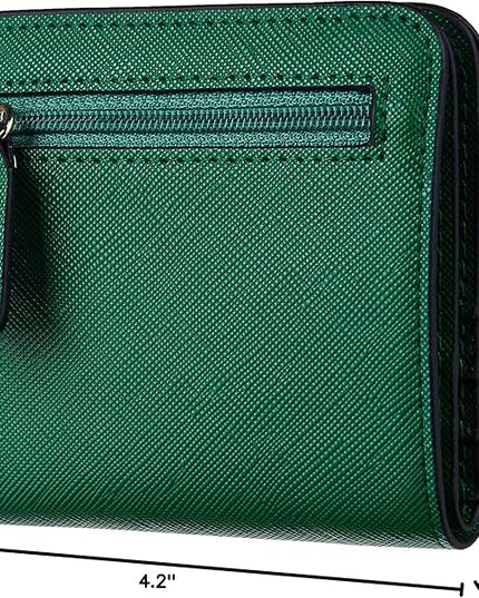 Toughergun Women’s Small Slim Leather Wallet with RFID Protection, Compact Bifold Mini Purse with Clear ID Window