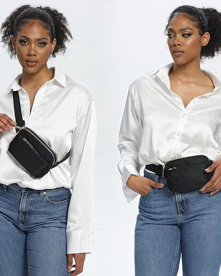UTO Fanny Pack for Women Crossbody Trendy Fashion Belt Purse Chest Waist Hip Bumbag for Outdoor Shopping Travel Hiking