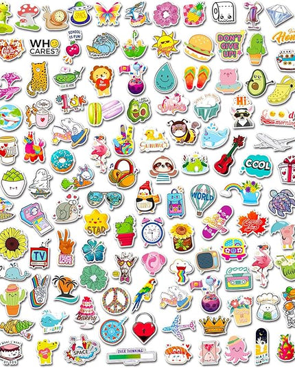300 PCS Cute Stickers Vsco Stickers for Water Bottles Waterproof Cute Stickers for Kids Teens Girls Aesthetic Vinyl Stickers for Water Bottles Flask Phone Laptop Skateborad Stickers, Sticker Pack