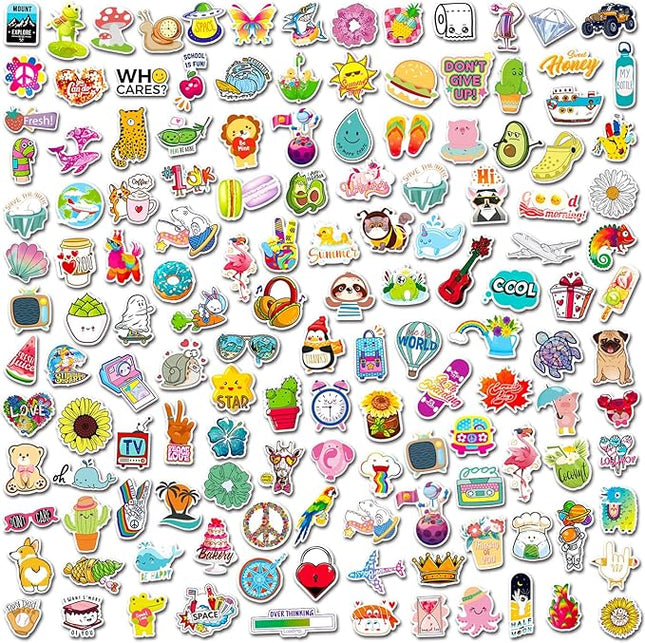 300 PCS Cute Stickers Vsco Stickers for Water Bottles Waterproof Cute Stickers for Kids Teens Girls Aesthetic Vinyl Stickers for Water Bottles Flask Phone Laptop Skateborad Stickers, Sticker Pack