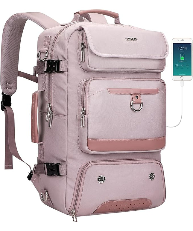 PIJUSHI Carry on Travel Backpack for Women Convertible Duffel Bag Backpack Large Luggage Rucksack Fit 16 Inch Laptop(PE039 Light Purple)