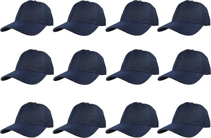 Gelante Plain Blank Baseball Caps Adjustable Back Strap Wholesale LOT 12 PC'S