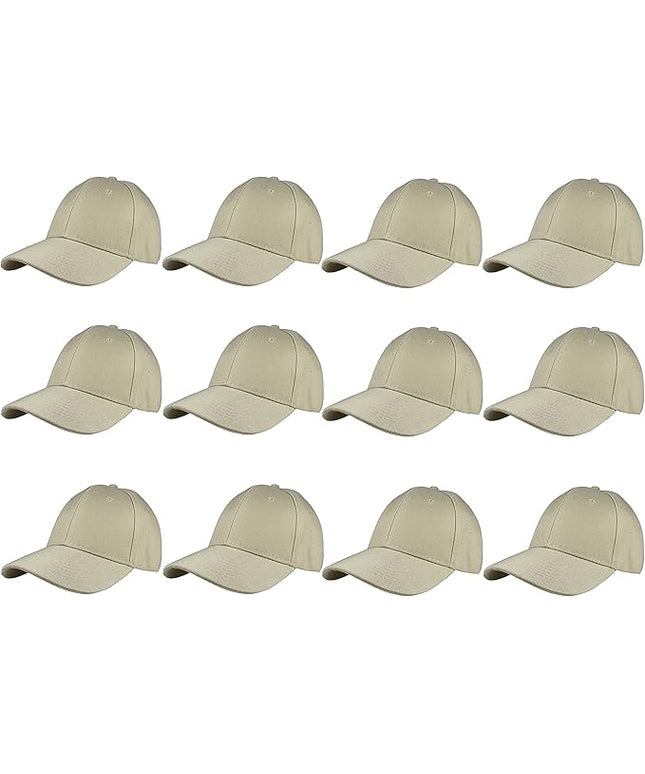 Gelante Plain Blank Baseball Caps Adjustable Back Strap Wholesale LOT 12 PC'S