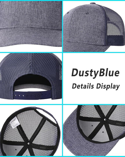 TSSGBL 2 Pack Snapback Trucker Baseball Hats Mesh Back Adjustable Blank Ball Caps for Men Women