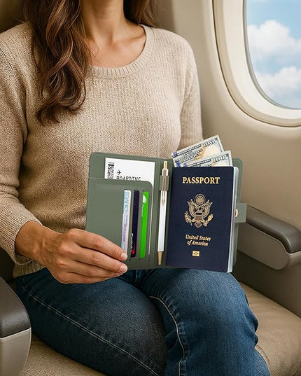 Beautiful Passport Holder for Travel – Cute Cover with Pen Holder to Keep Your Travel Documents Organized & Safe – Quality Passport Wallet for Women & Men and Great for Gifting