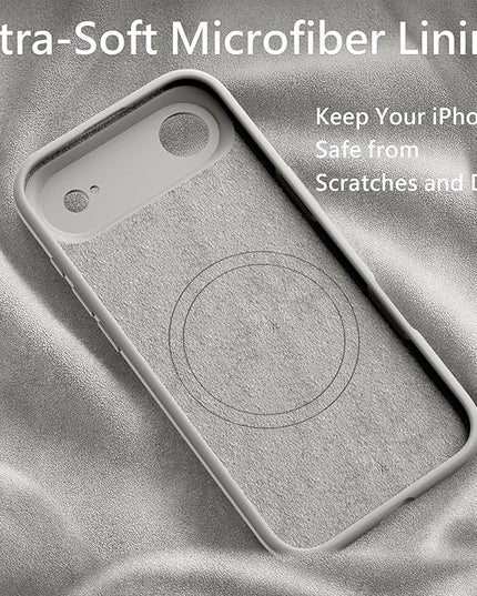 FireNova Magnetic for iPhone Air Case, Compatible with MagSafe, [Integrated Silicone Camera Control Button] [Camera Protection] Microfiber Lining Phone Case for iPhone 17 Air, 6.5", Natural Titanium