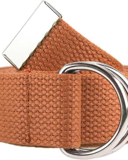 Gelante Canvas Web D Ring Belt Silver Buckle Military Style for men & women 1 or 3 pcs