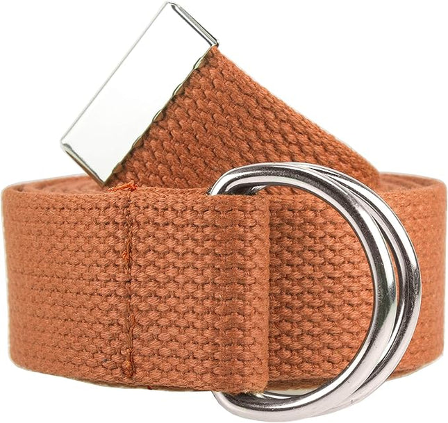 Gelante Canvas Web D Ring Belt Silver Buckle Military Style for men & women 1 or 3 pcs