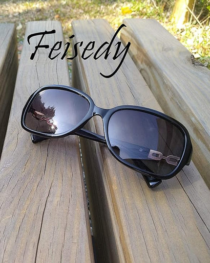 FEISEDY Vintage Square Polarized Sunglasses for Women UV400 Travel Driving Fashion Arcuate Sunglasses B2526