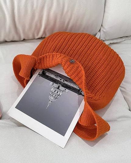 ENBEI Women's Crochet Tote Bag Knit Shoulder bag,Aesthetic Bag,Cute Eco-Friendly Tote for Travel,Daily Use,Gift Box Packaging