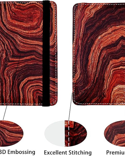 Passport Holder for Women and Men PU Leather Passport Cover for Travel (Wood Print)