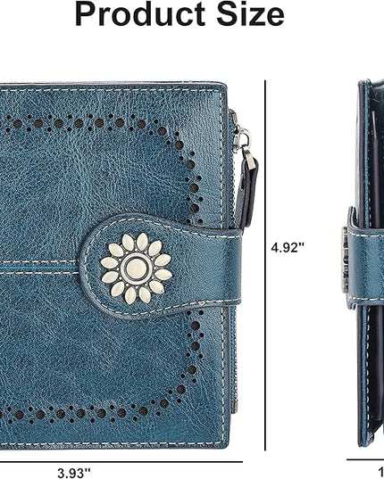 Lavemi Womens Leather Wallet Small Compact RFID Blocking Credit Card Case Purse with Zipper Pocket | Small, Compact, RFID Blocking, Zipper Pocket, Small, Compact