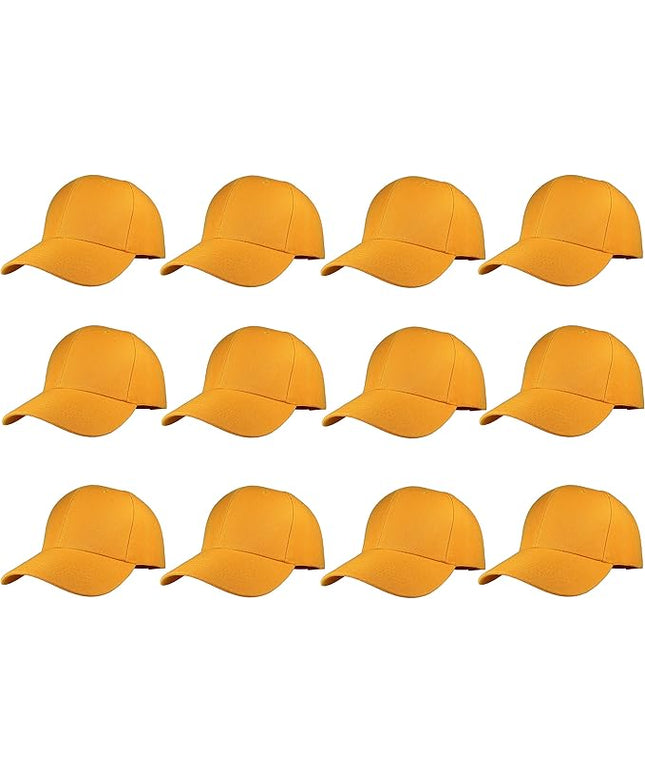 Gelante Plain Blank Baseball Caps Adjustable Back Strap Wholesale LOT 12 PC'S
