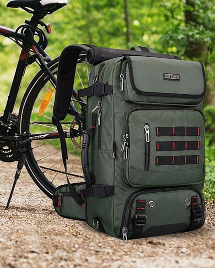 WITZMAN Carry on Travel Backpack for Men Women Airline Approved Convertible Nylon Duffle Backpack Luggage Bag (B682 Army Green)