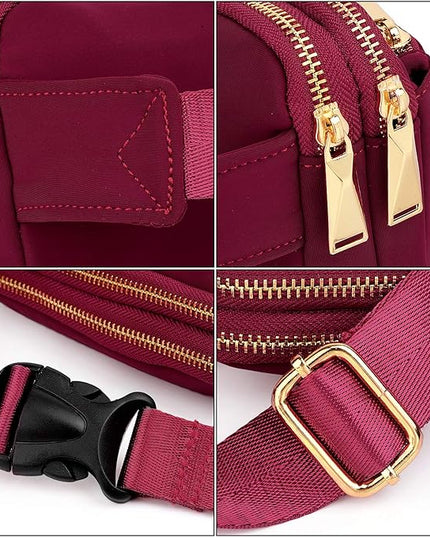 UTO Fanny Pack for Women Crossbody Trendy Fashion Belt Purse Chest Waist Hip Bumbag for Outdoor Shopping Travel Hiking