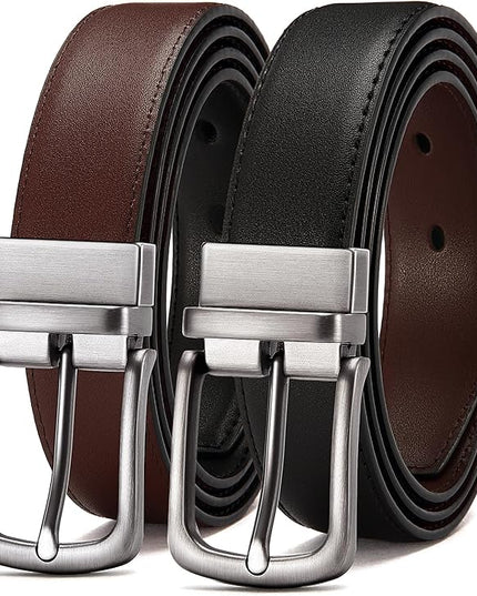 CHAOREN Reversible Belt Men 1 Piece - 1.25" Leather Dress Belt - Trim to Fit for Elegant Style