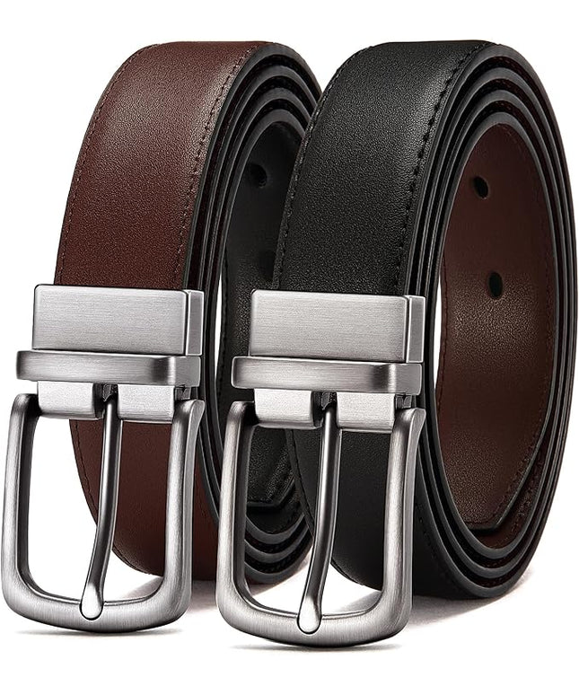 CHAOREN Reversible Belt Men 1 Piece - 1.25" Leather Dress Belt - Trim to Fit for Elegant Style