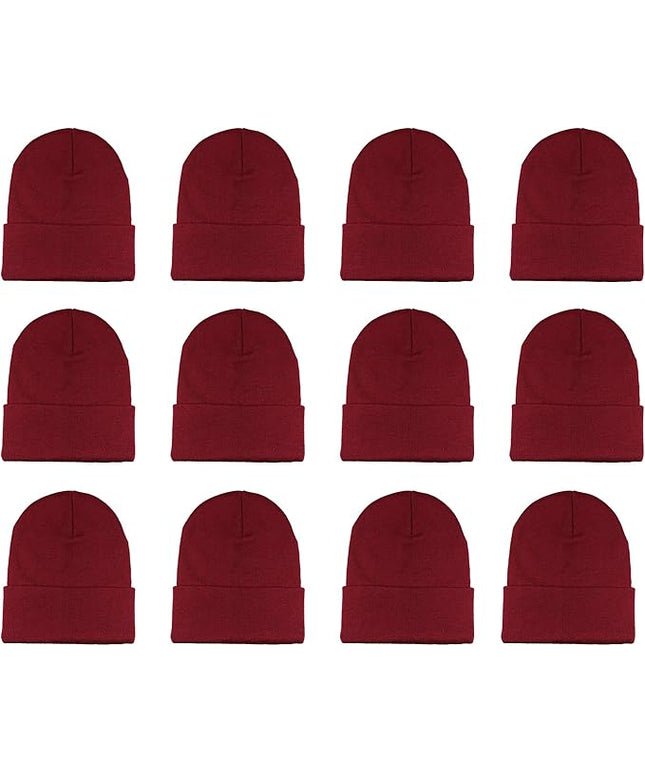 Gelante Unisex Beanie Cap Knitted Warm Solid Color and Multi-Color Multi-Packs