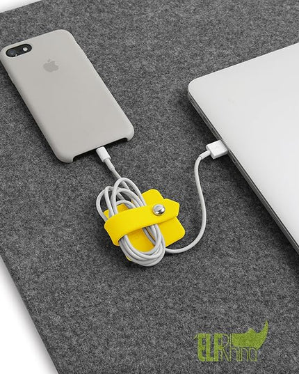 Portable Electronic Device Cover Cord Organizer for Earphones, Yellow