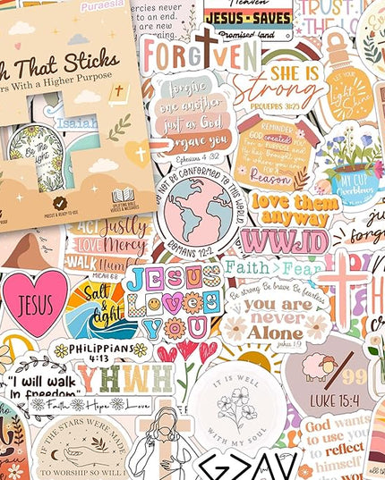 225 PCS Christian Bible Verse Stickers – Inspirational Journaling & Study Stickers for Water Bottles, Laptops, Notebooks & Scrapbooking – Waterproof